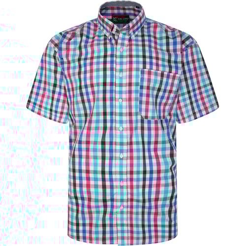 KAM Kurzarm-Gingham-Hemd Multi